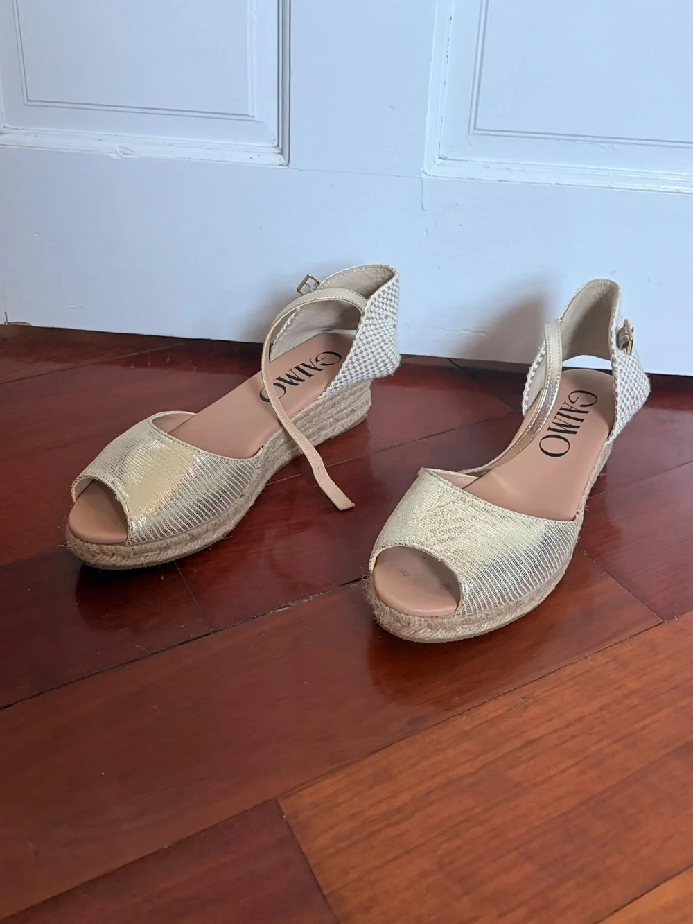 N/A gold espadrille